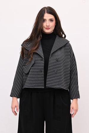 Giacca crop neoprene - Nero