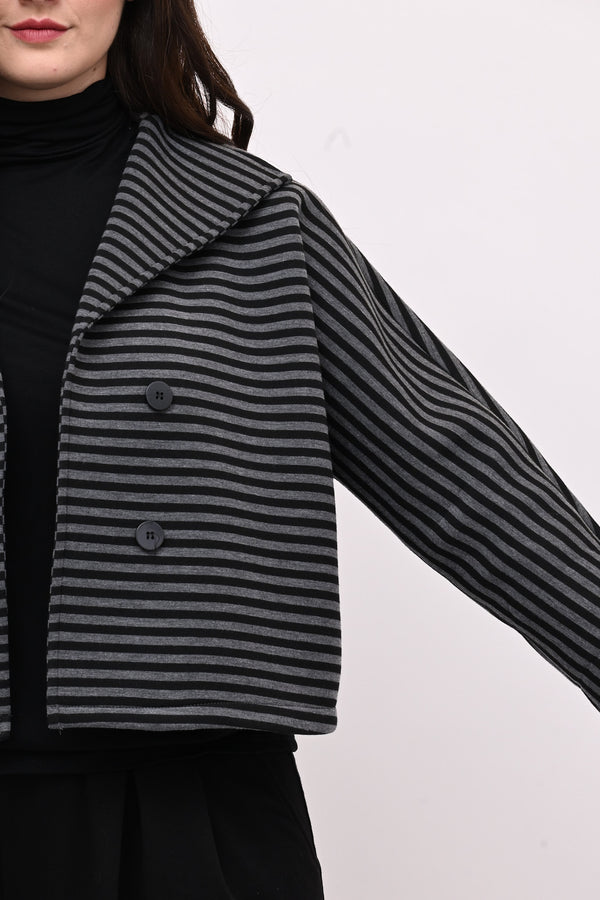 Giacca crop neoprene - Nero