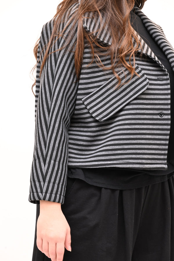 Giacca crop neoprene - Nero