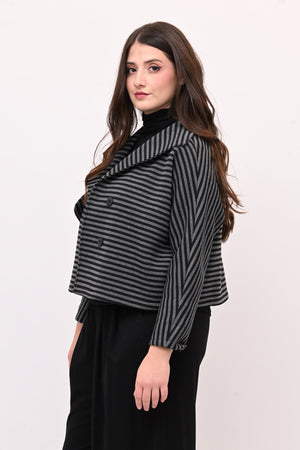 Giacca crop neoprene - Nero