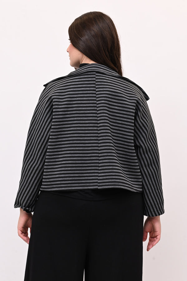 Giacca crop neoprene - Nero