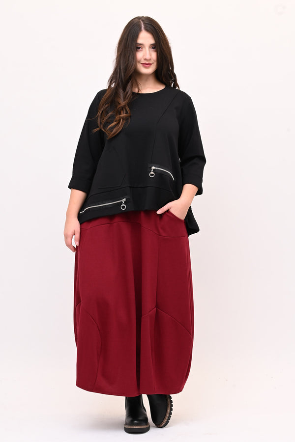 Maglia ruota doppia zip - Nero