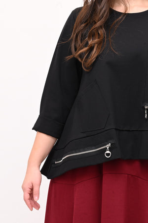 Maglia ruota doppia zip - Nero