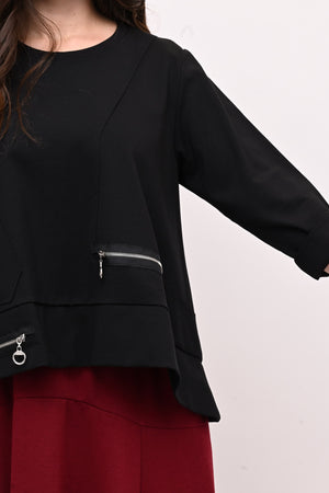 Maglia ruota doppia zip - Nero