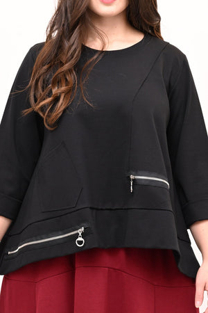 Maglia ruota doppia zip - Nero