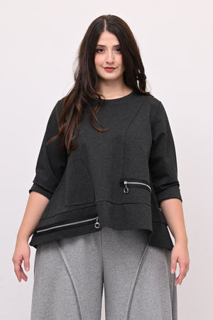 Maglia ruota doppia zip - Grigio