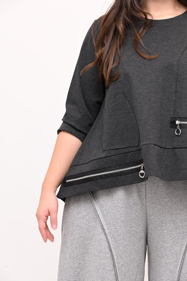 Maglia ruota doppia zip - Grigio