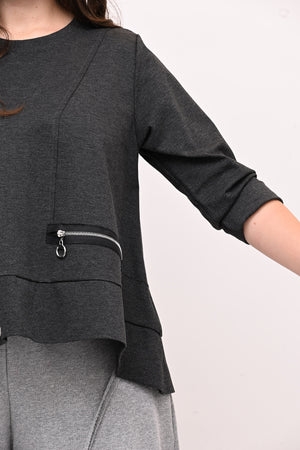 Maglia ruota doppia zip - Grigio