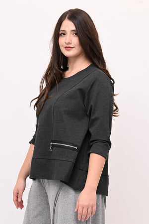 Maglia ruota doppia zip - Grigio