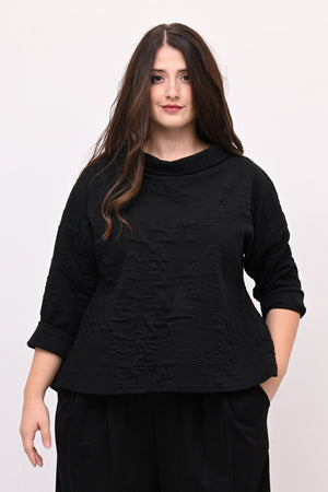 Maglia colletto goffrata - Nero