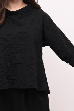Maglia colletto goffrata - Nero