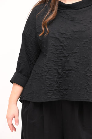 Maglia colletto goffrata - Nero