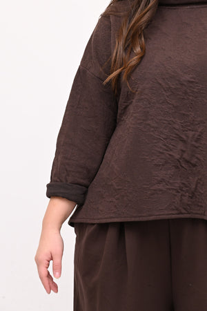 Maglia colletto goffrata - Moro