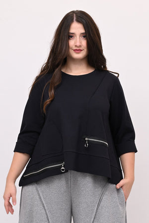 Maglia ruota doppia zip - Blu