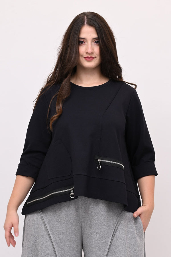 Maglia ruota doppia zip - Blu