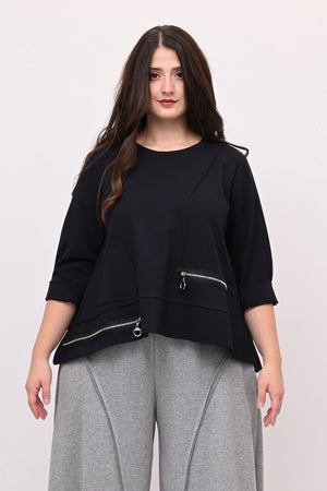 Maglia ruota doppia zip - Blu