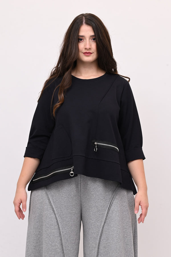 Maglia ruota doppia zip - Blu