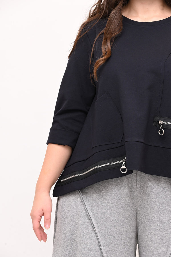 Maglia ruota doppia zip - Blu