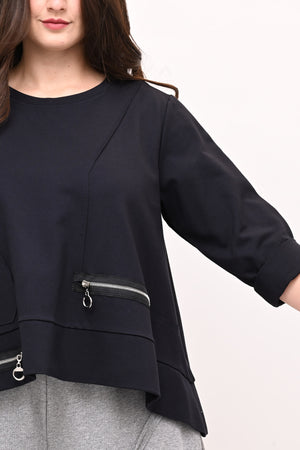 Maglia ruota doppia zip - Blu