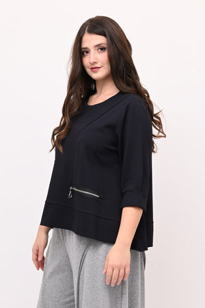 Maglia ruota doppia zip - Blu