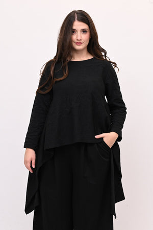 Maglia goffrata ruota - Nero