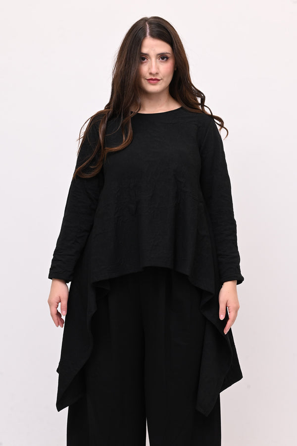 Maglia goffrata ruota - Nero