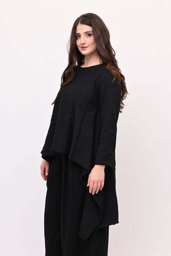 Maglia goffrata ruota - Nero