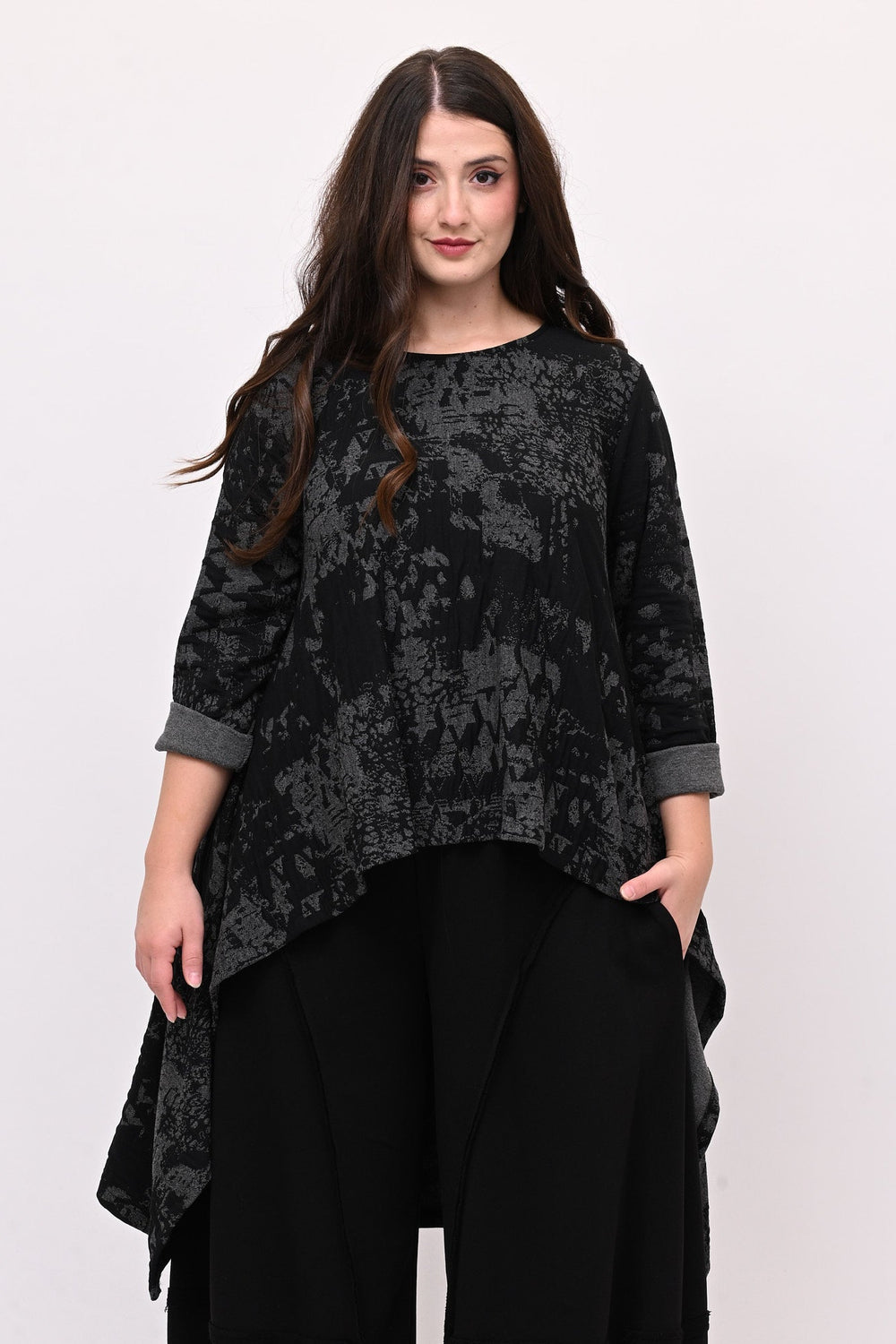 Maglia goffrata ruota - Grigio