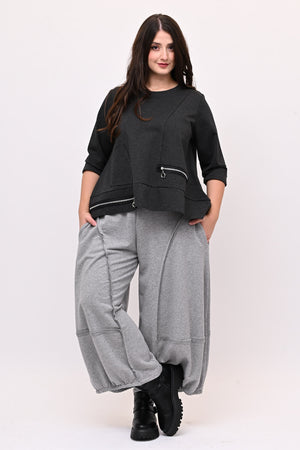 Maglia ruota doppia zip - Grigio