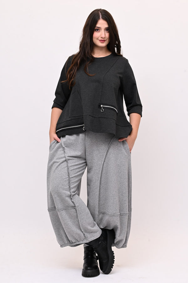 Maglia ruota doppia zip - Grigio