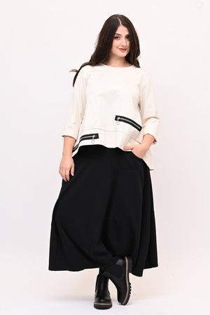 Gonna ovetto felpa - Nero