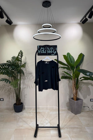 Felpa crop tagli - Nero