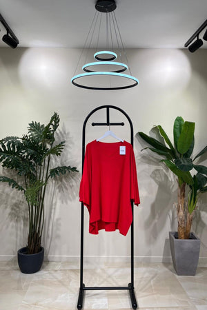 Maglia over scollo V - Rosso