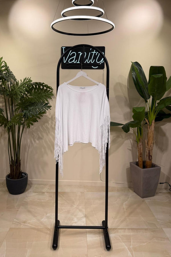 T-shirt over frange - Bianco