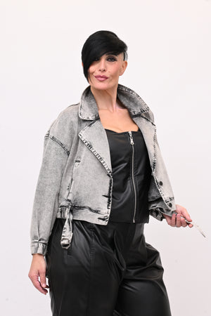 Bomber jeans - Nero marmorizzato