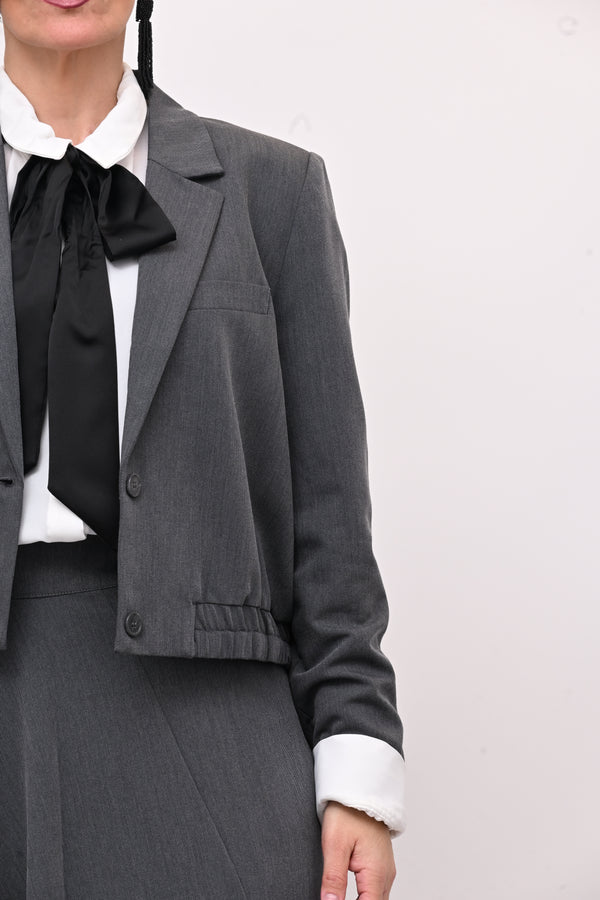 Giacca crop anni '80 - Grigio