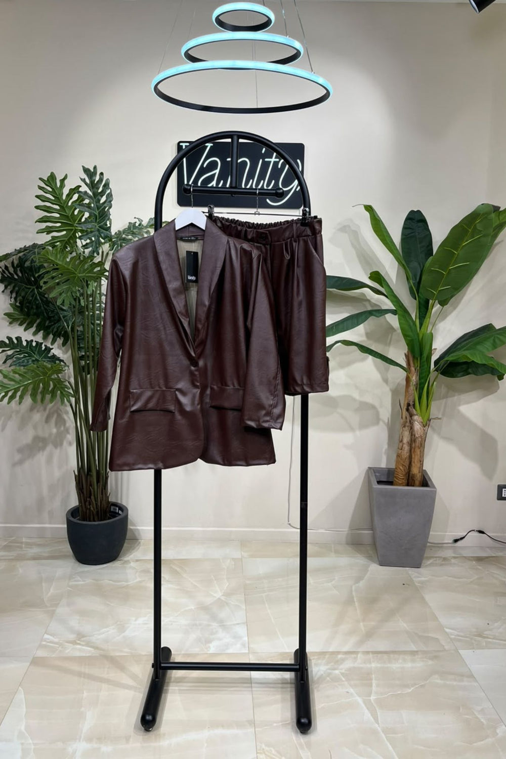 Tailleur ecopelle bermuda - Moro