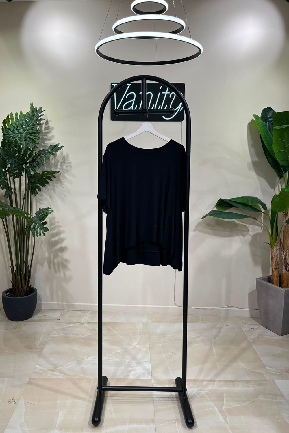 Maglia viscosa bordo - Nero