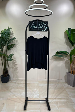 Maglia viscosa bordo - Nero