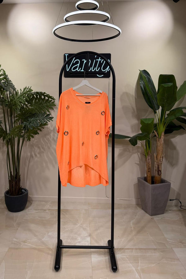 T-shirt over bulloni - Orange