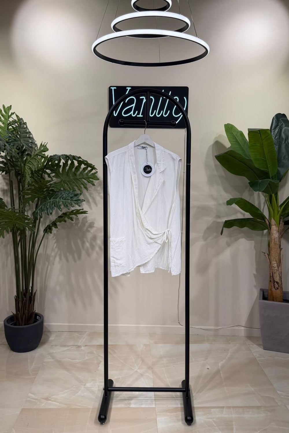 Gilet lino viscosa - Bianco