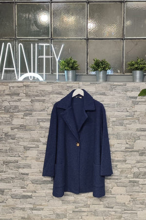 Cappotto over boucle - Blu