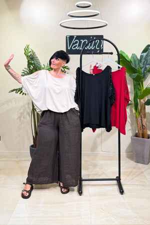 Maglia strass spalle scoperte - Burro