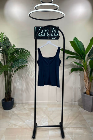 Top licra peplum - Blu