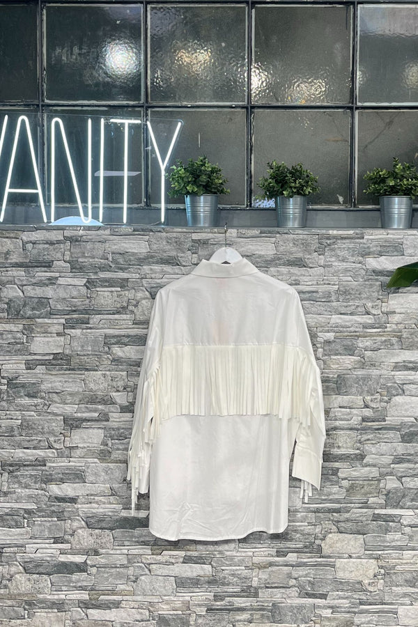 Camicia cotone frange - Bianco