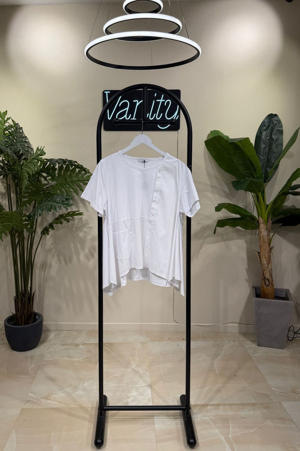 Maglia bottoni punte - Bianco