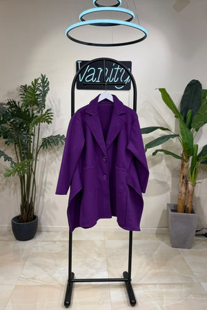 Cappotto 3/4 maxi spacchi - Viola