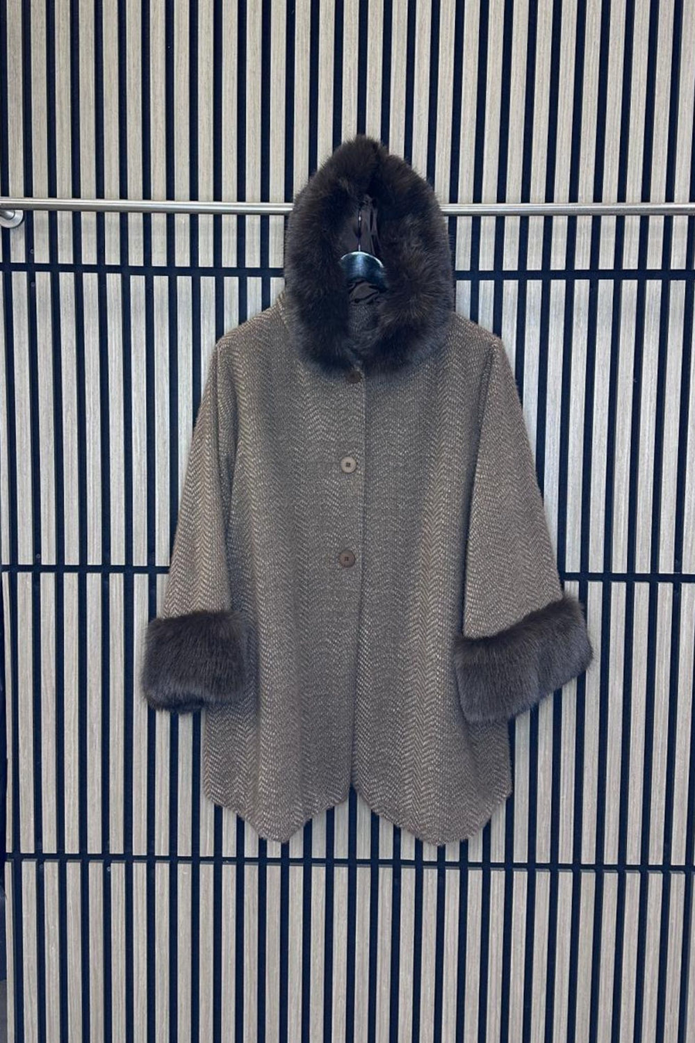 Montgomery pelliccia cappuccio - Castagna