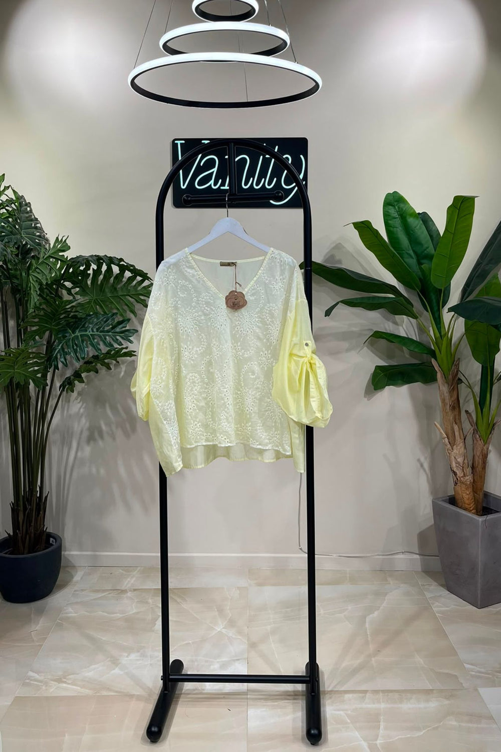 Blusa sangallo maltinta - Limone