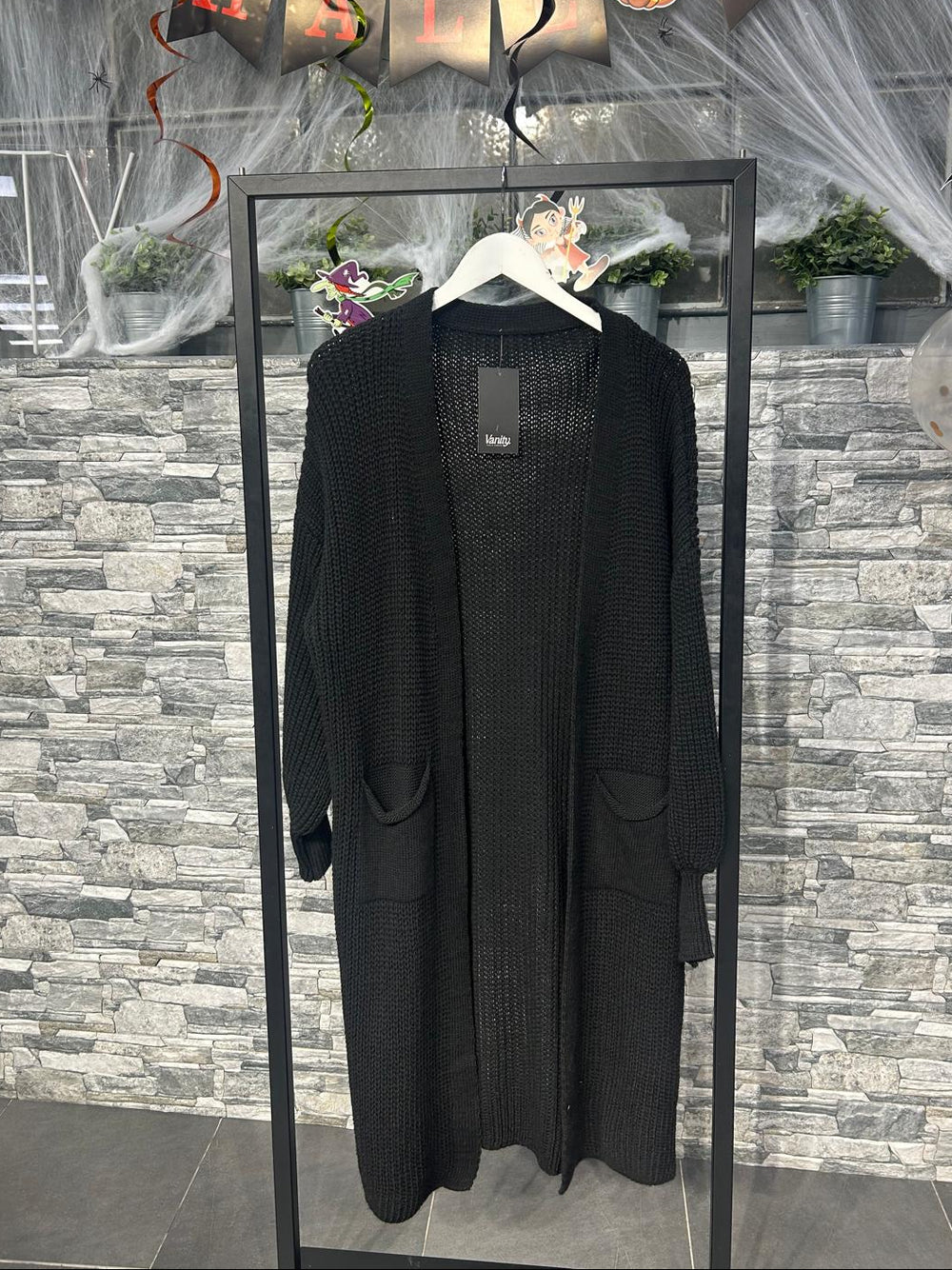 Cardigan lungo palloncino - Nero